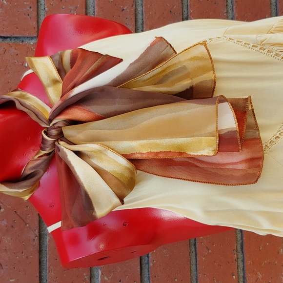 Set of 4 Fashion Scarves in Black, Blue, and Earth Tones size 14" x 60" - Picture 3 of 12